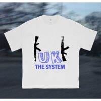 [S-5XL]ผ้าฝ้าย 100% เสื้อยืด Fck THE SYSTEM S-5XL