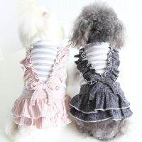 Grey Pink Fashion Dresses Pets Two Feet Warm Cotton Padded Clothes for Chihuahua Dogs Autumn and Winter Pet Cute Princess Skirts Dresses