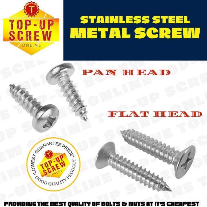 Stainless Steel Metal Screw ~ Panhead & Flathead ~ (sold Per Hundreds 