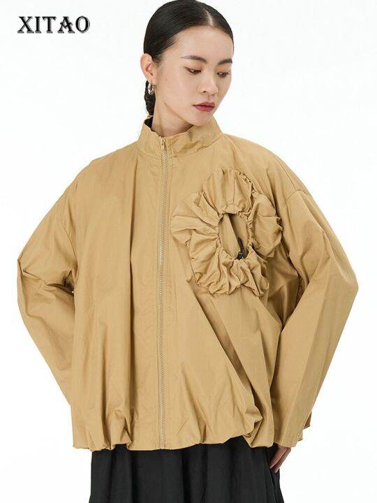 xitao-jacket-full-sleeve-stand-collar-coat-women-coat