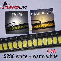 【❖】 XGAA2QF MALL 100PCS 5730 SMD LED CW-WW 5630สีขาว/Warm White 5.7*3.0มม.40-60lm 150ma 5730ไดโอด Diode 0.5W 2850-3250K/6000-6500K SMD 5730 LED