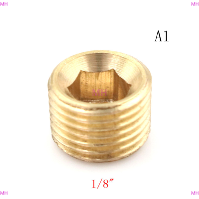 💖【Lowest price】MH 1/8 "1/4" 3/8 "1/2" NPT ทองเหลืองภายใน HEX Thread SOCKET PIPE Plug