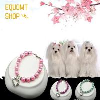 EQUOMT สร้อยคอเพชร-เรียงรายเครื่องประดับแมวและสุนัขสร้อยคอมุกเครื่องประดับสัตว์เลี้ยงจี้สร้อยคอปลอกคอสัตว์เลี้ยง