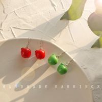 [COD] little apple fruit earrings 925 silver needle fun girl heart funny personalized factory wholesale
