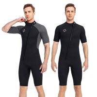 Baju Menyelam Neoprene 3มม. สำหรับผู้ชายชุดสูทชิ้นเดียวโต้คลื่นดำน้ำรักษาความอบอุ่นดำน้ำฉมวกแทงปลาชุดเว็ทสูทชุดว่ายน้ำ XS-3XL