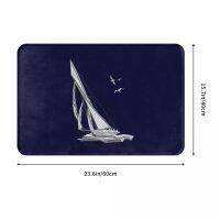 【cw】Chrome Style Nautical Sail Boat Doormat Rug car Mat Footpad Bath mat Polyester Non-slip balcony toilet Washable Sand Scraping ！