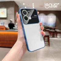 Lenuo เคสป้องกันฟิล์มเลนส์ใสใหม่หรูหราสำหรับ Oppo Reno8T Reno7Z Reno7 Lite Reno5 Z 4 5F 4 5 Lite Soft TPU เคสกันกระแทกแบบชุบฝาหลัง