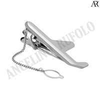 ANGELINO RUFOLO Tie Clip ดีไซน์ Airplane Model เข็มหนีบเนคไทโรเดียมคุณภาพเยี่ยม ตัวเรือนสีเงิน