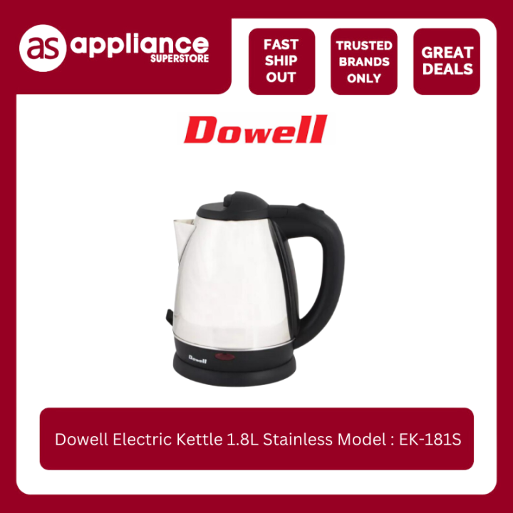 Dowell Electric Kettle 1.8L Stainless EK181S Lazada PH