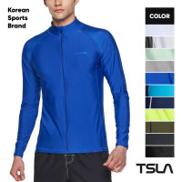 [TSLA] เสื้อแขนยาวผู้ชาย มีซิป Rash Guard UPF50+ UV / Sun Protection Quick Dry Swim shirts I เสื้อดำน้ำกันuv I เสื้อว่ายน้ำแขนยาวชาย  (TM-MSZ03)