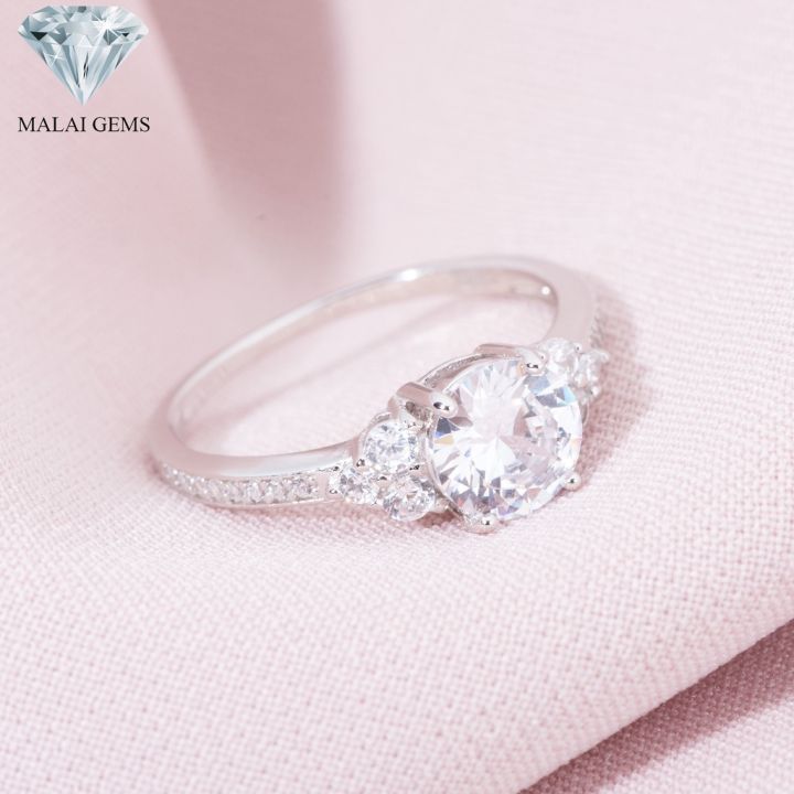 malai-gems-แหวนเพชร-เงินแท้-silver-925-เพชรสวิส-cz-เคลือบทองคำขาว-รุ่น-221-r19500-แถมกล่อง-ต่างหูczแหวนเงินแท้