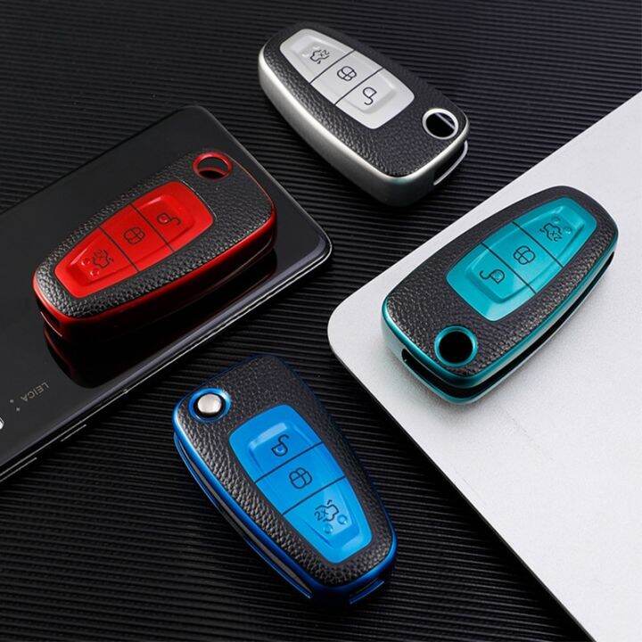 3-buttons-tpu-leather-car-key-case-cover-for-ford-ranger-c-max-s-max-focus-galaxy-mondeo-transit-tourneo-custom-auto-accessories