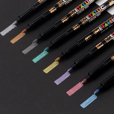 8 sets of metal color art pens DIY photo album drawing marker pen decoration writing stationery student office school supplies c