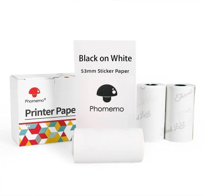 Phomemo 2 Years White Thermal Sticker 3 Rolls Self-Adhesive Photo Paper Suitable for Phomemo M02M02 ProM02S Mini Printer