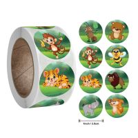 【CW】◆  500pcs/roll Zoo Animals Laptop Stickers Reward Motivational Teacher Decals Sticker for Children Kids on Car Book