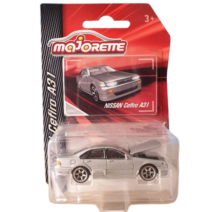 โมเดลรถเหล็ก-majorette-nissan-cefiro-a31-233a-3-gray-สีเทา-เปิดฝากระโปรงหน้ารถได้-โมเดลรถสะสม