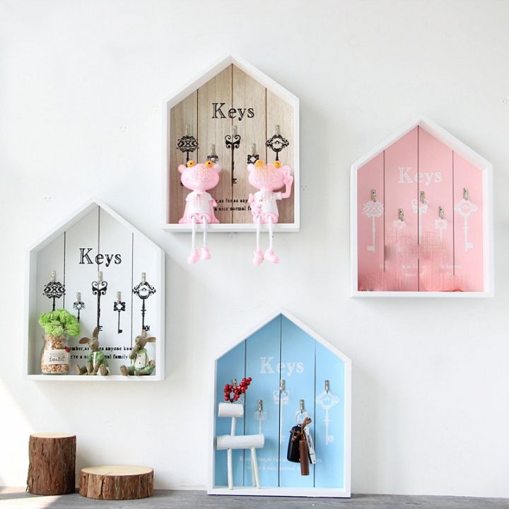 entrance-wall-wooden-decorations-key-storage-box-wall-hanging-creative-home-nordic-small-house-wall-storage