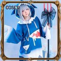 【COSER 77】Hololive Gawr Gura ชุดคอสเพลย์ผู้หญิง ENG เครื่องแต่งกายฉลามสำหรับผู้หญิงฮาโลวีนคอสเพลย์ทั้งชุดหาง Cosplay Cloting  Coser77