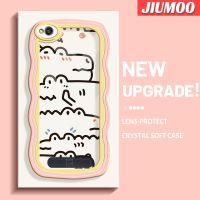 JIUMOO เคส6A สำหรับ Xiaomi Redmi 4A 5A ลายการ์ตูนจระเข้แบบง่ายดีไซน์ใหม่เคสโทรศัพท์แบบใสขอบครีมเป็นลอนเคสป้องกันแบบซิลิโคนเคสโปร่งใสกันกระแทกแฟชั่นเลนส์กล้องถ่ายรูป