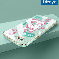 เคส Dienya สำหรับ OPPO A5 2018 A3s เคส C1 Realme A12E การ์ตูนน่ารักดีโชคดีลวดลายใหม่กรอบสี่เหลี่ยมเคลือบขอบซิลิกาเจลนิ่มกันกระแทกเคสมือถือรวมเลนส์กล้องถ่ายรูปฝาครอบป้องกัน