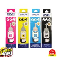 EPSON 664 (4 สี ) รุ่น T6641,BK / T6642,C / T6643,M / T6644,Y หมึกเติมแทงค์แท้ #หมึกเครื่องปริ้น hp #หมึกปริ้น   #หมึกสี   #หมึกปริ้นเตอร์  #ตลับหมึก