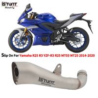 For Yamaha R25 R3 YZF-R25 YZF-R3 MT-03 MT-25 Motorcycle Exhaust Escape Moto Modified Middle Link Pipe Moto Muffler DB Killer