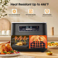 อุปกรณ์เสริมหม้อทอด Air Fryer ชุดที่8ชิ้นสำหรับ AF400UK AF300UK คู่นินจารวมทั้งหม้อทอด Air Fryer ซิลิโคนชั้นวางหม้อทอด Air Fryer คู่และชั้นวางกระดาษซับฯลฯอุปกรณ์เสริมหม้อทอด Air Fryer คู่เข้ากันได้กับเตาอบไมโครเวฟ