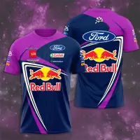 (in stock) M-sport Ford World Rally Red Bull Team 3D printed mens T-shirt summer short sleeved casual childrens clothing (free nick name and logo)