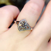 MSR072 ใหม่กระโปรงเพชรเต็มรูปแบบเลียนแบบแหวน Moissanite Hearts and Arrows Super Flash หมั้นแหวนสตรีสด ...