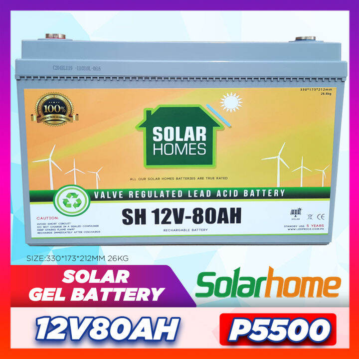 Solar Battery Gel Battery Deep Cycle Vrla Lead Acid 12v 80ah Not 100ah 200ah Lazada Ph