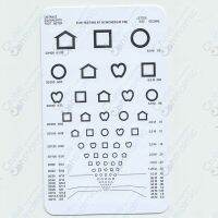 ออปโตเมตริก40ซม. หรือ16นิ้วใกล้วิสัยทัศน์บัตรทดสอบ Logmar Ophthalmic Vision Chart ทศนิยม | สัญลักษณ์และ C กับนักเรียน Guage