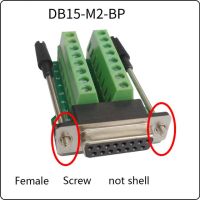 Db15ปลั๊กเข็มพิน Solderless หัวต่อตัวผู้ตัวผู้/ตัวเมียพร้อมขั้วต่อบล็อกขั้วปลายสายไฟแบบแถว2ตัวข้อต่อมีปลอก