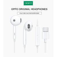 หูฟัง OPPO อินเอียร์  เสียงใส เบสแบบจัดเต็ม พร้อมแผงควบคุมอัจฉริยะ และไมโครโฟนในตัว ใช้กับช่องเสียบขนาด Type-c รองรับ A92 A93 A94 A53 A54 Ri7pro