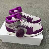 2023Original J1 Mid High cut Basketball Shoes Casual Sneakers For Men Women GreyPurple