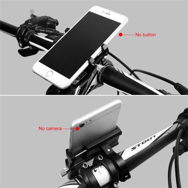 จักรยานอลูมิเนียมอัลลอยด์ที่วางโทรศัพท์โลหะออกแบบเรียบง่ายองศาปรับโทรศัพท์ได้ขาตั้งมั่นคงหมุน55-100มม-360