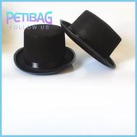 PETIBAG ผ้าผ้าทอ หมวกด้านบนสีดำ อุปกรณ์เสริมเครื่องแต่งกาย สง่างามเรียบหรู หมวกสุภาพบุรุษ ดีลักซ์ พับเก็บได้ หมวกนักมายากล การแสดงบนเวที