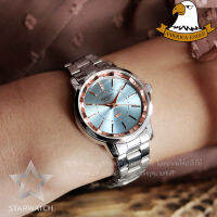 AMERICA EAGLE Watch นาฬิกาข้อมือผู้หญิง สายสแตนเลส รุ่น AE072L – SILVER/LIGHTBLUE