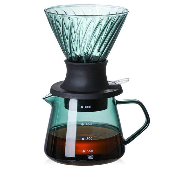 600ML Immersion Dripper Switch Glass V60 Pour over Coffee Maker V Shape