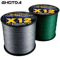 Ghotda 12x Braided PE Fishing Line 300M100M Multifilament Smooth Fishing Line for Fishing Lure Bait Carp Fish 25-120LB Fishing Lines