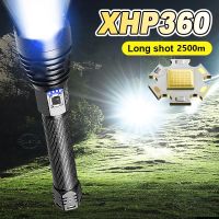 60 Lumens XHP360 Most Powerful LED Flashlights Super Bright Torch Light XHP199 XHP90 High Power Flashlight Tactical Lantern