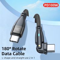 AHUF0สาย PD 100W หมุนได้180องศาสายเคเบิลแบบคู่สายชาร์จเร็ว20V โทรศัพท์มือถือ3.1ยูเอสบีสายข้อมูลชนิด5A