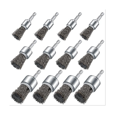 12PCS Wire Brush Wheel for Drill, Wire Wheel Cup Brushes for Drill Paint Surface Rust Removal and Small Spaces