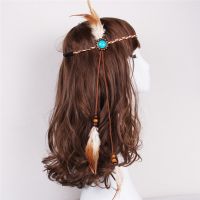 【YF】 Bohemian style Indian Feather Headband Headdress Hair Rope Headwear Tribal Hippie Handmade Accessories for Women 21