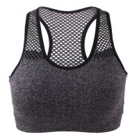 Seamless Quick Dry Sports With Chest Pad Vest Style Soft Breathable Shockproof Racerback Yoga Fitness Full Cup