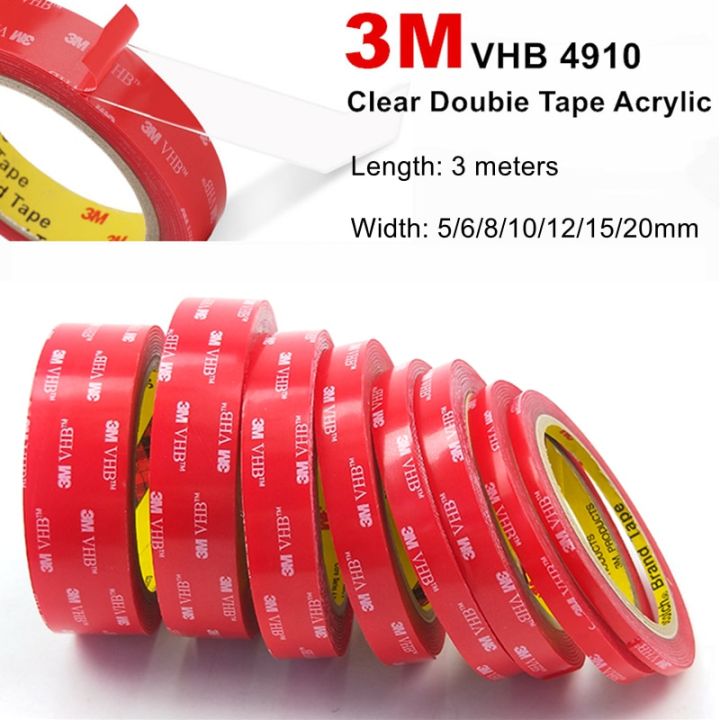3M 4910 VHB Acrylic Double Sided Adhesive Heavy Duty Transparent Trackless  Scotch Nano Foam Tape For Car DIY Crafts Home Deco Chrome Trim Accessorie