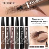 4 Point Eyebrow Pencil Waterproof Liquid Eyebrow Pen Makeup Long Lasting 4 Fork Tip Brow Pen Cosmetic Microblade Brow Pencil