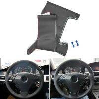 ❇● Hand-stitched Car-styling Steering Wheel Perforated Leather Cover Black-red blue line For BMW 5 Series E60 E61 2004 2005 - 2009