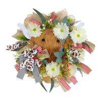 Highland Cow Wreath Spring Wreaths with Bows Flowers Farmhouse Door Wreaths Spring Front Porch Decor For All Seasons Outdoor Indoors fine