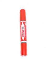 ปากกาเคมี 2 หัว สีเเดง ตราม้า