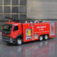 【✔】 Fashions King DIECAST โลหะ VOLVO เครื่องยนต์ของเล่นโมเดลรถบรรทุก PUMPER SOUND &amp;